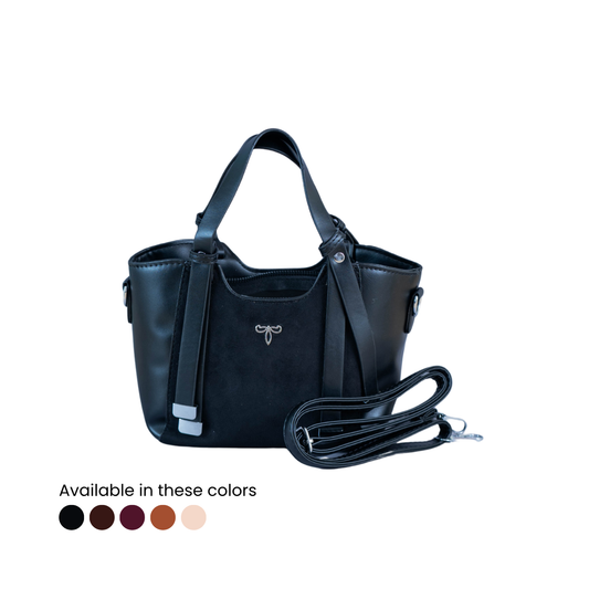 Priscilla Mini Structured Tote in Noir Black