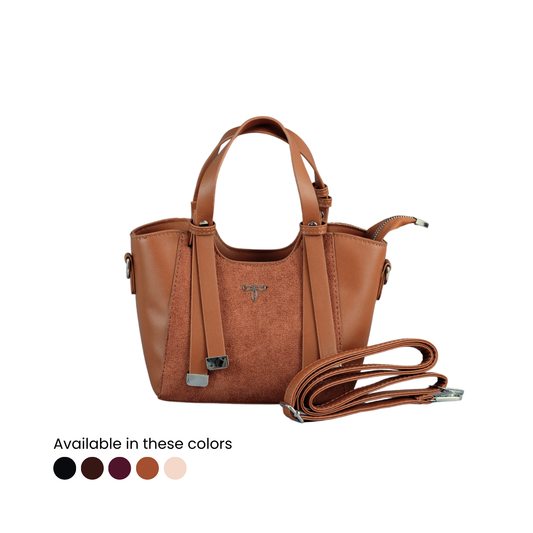 Priscilla Mini Structured Tote in Cognac Saddle