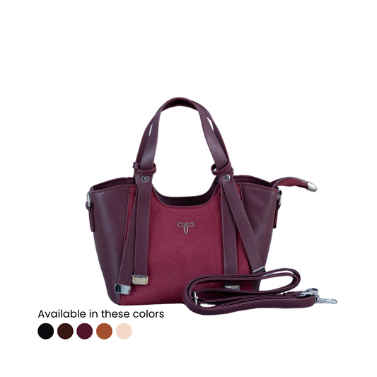 Priscilla Mini Structured Tote in Plume Wine