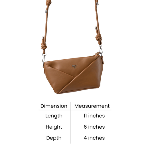 Eve Geometric Bag in Saddle Brown