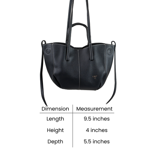Hannah Soft Tote in Noir Black