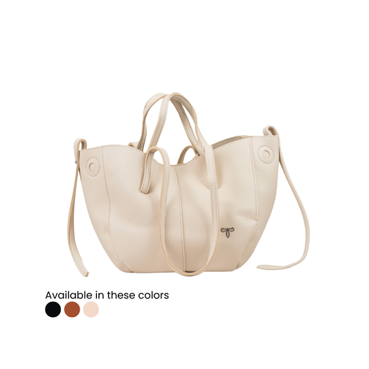 Hannah Soft Tote in Cream White