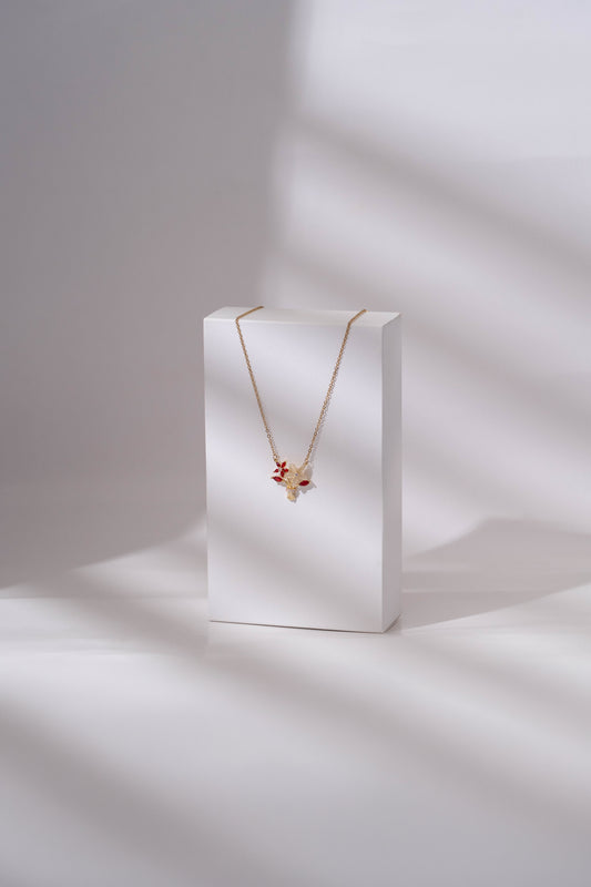 Crimson Lily Bouquet Necklace
