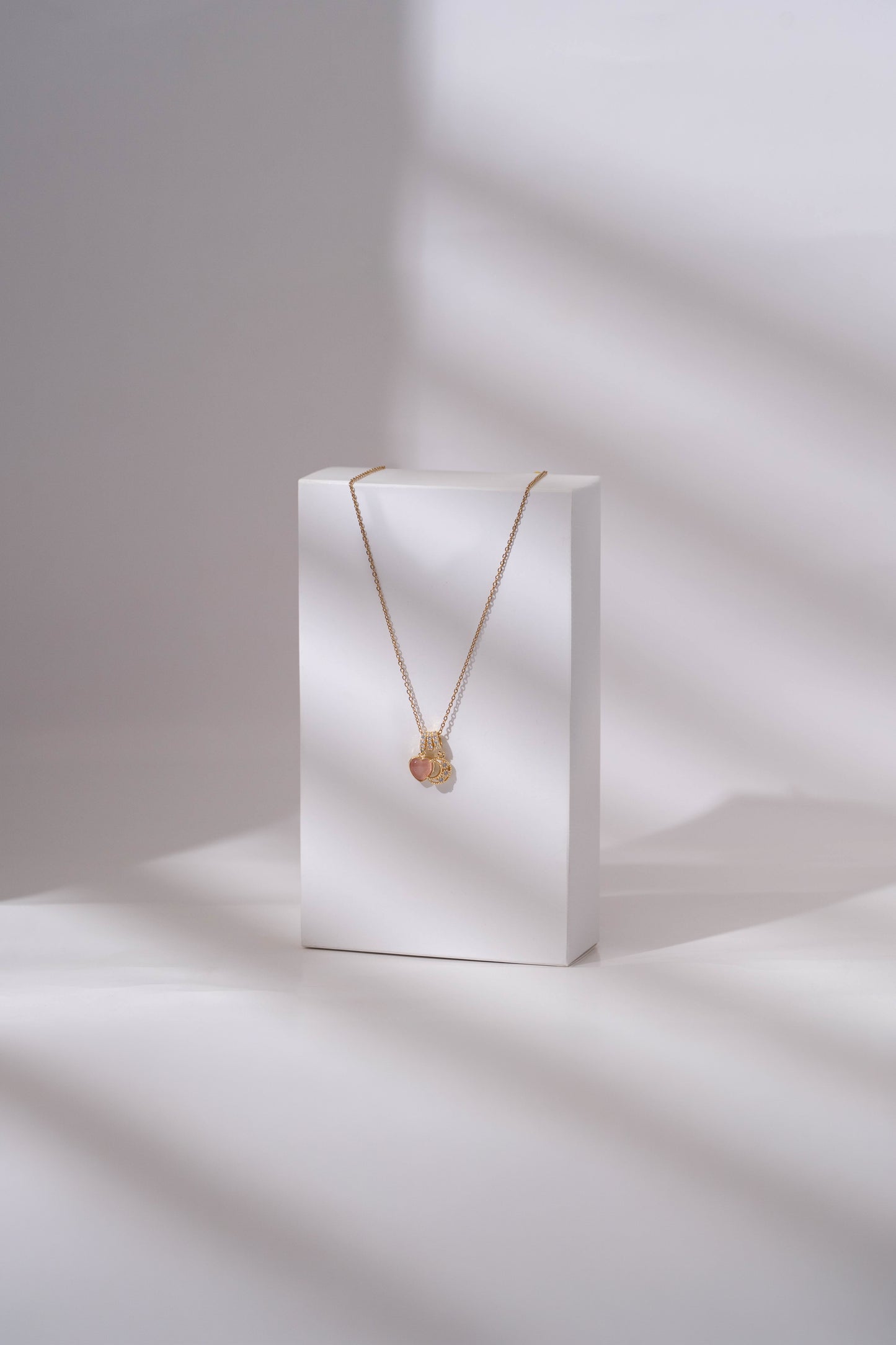 Celestial Heart &amp; Crescent Moon Necklace