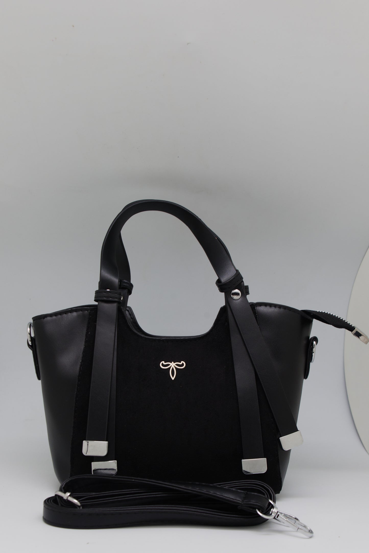Priscilla Mini Structured Tote in Noir Black