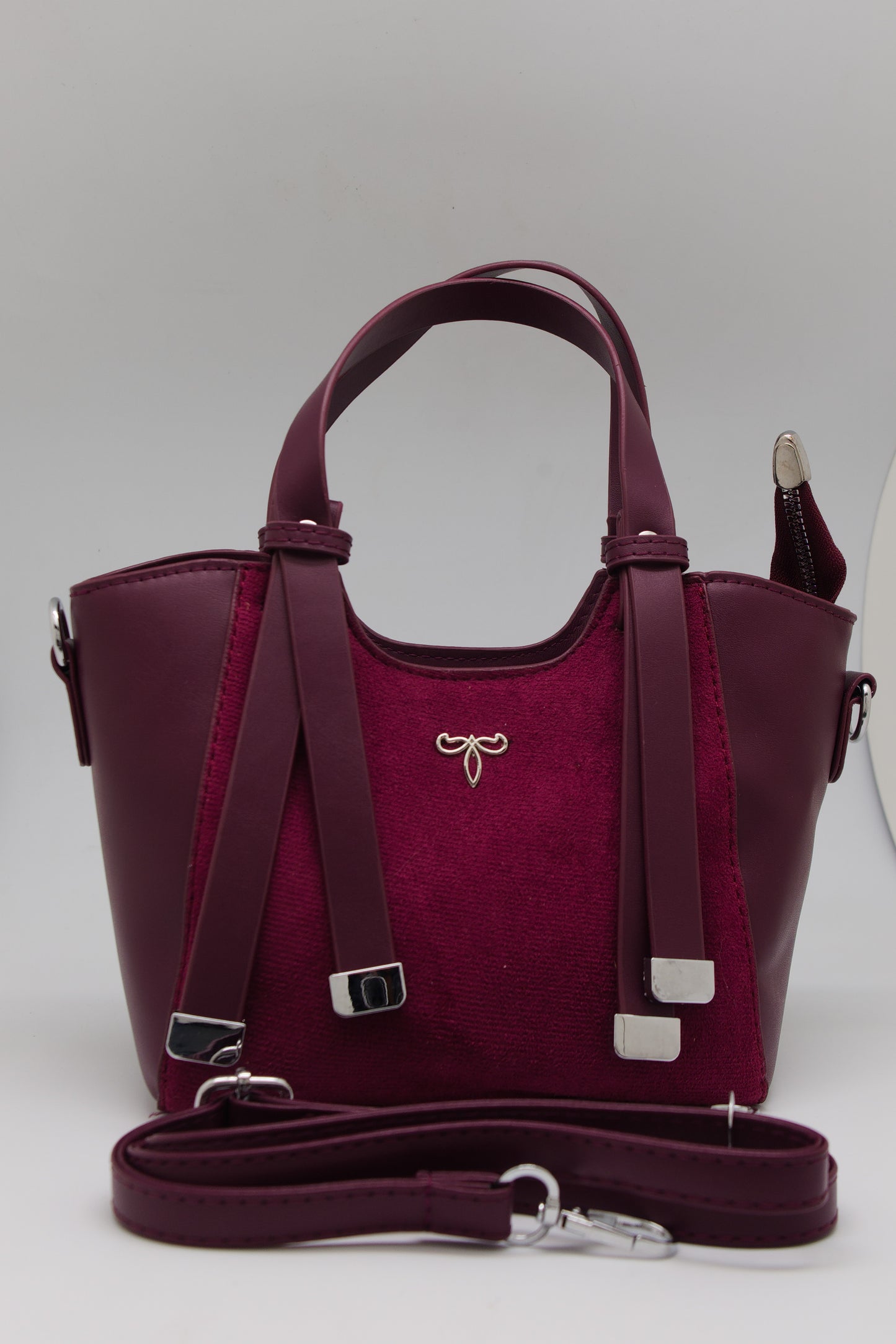 Priscilla Mini Structured Tote in Plume Wine