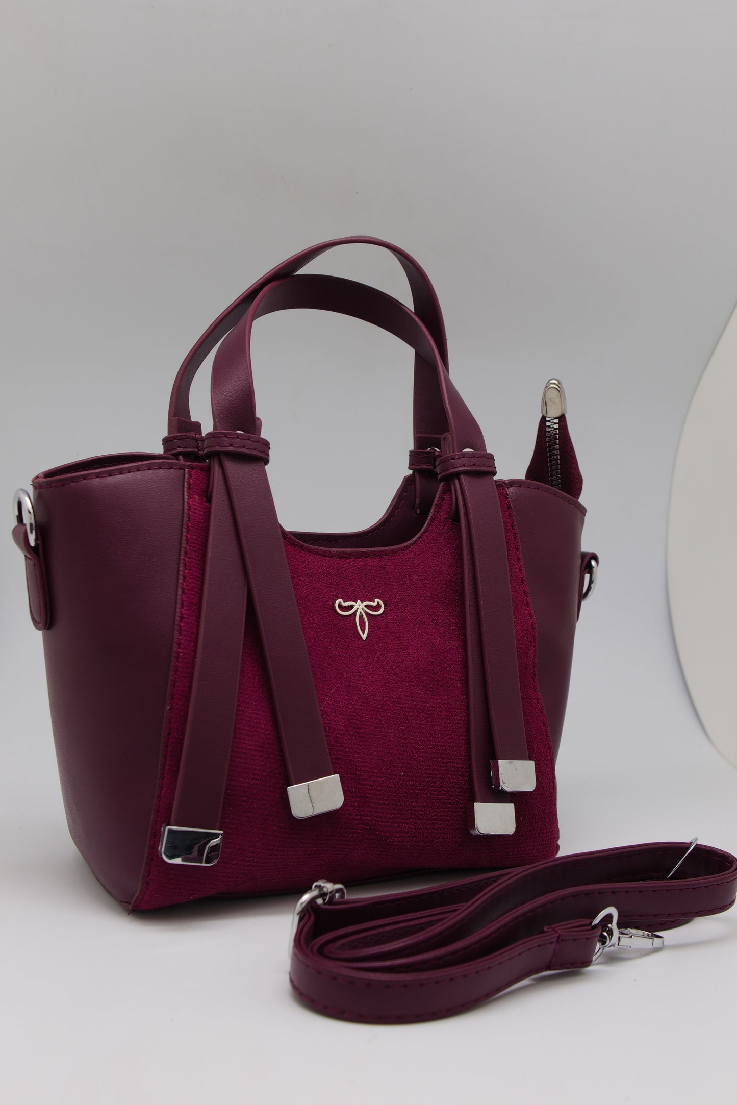 Priscilla Mini Structured Tote in Plume Wine