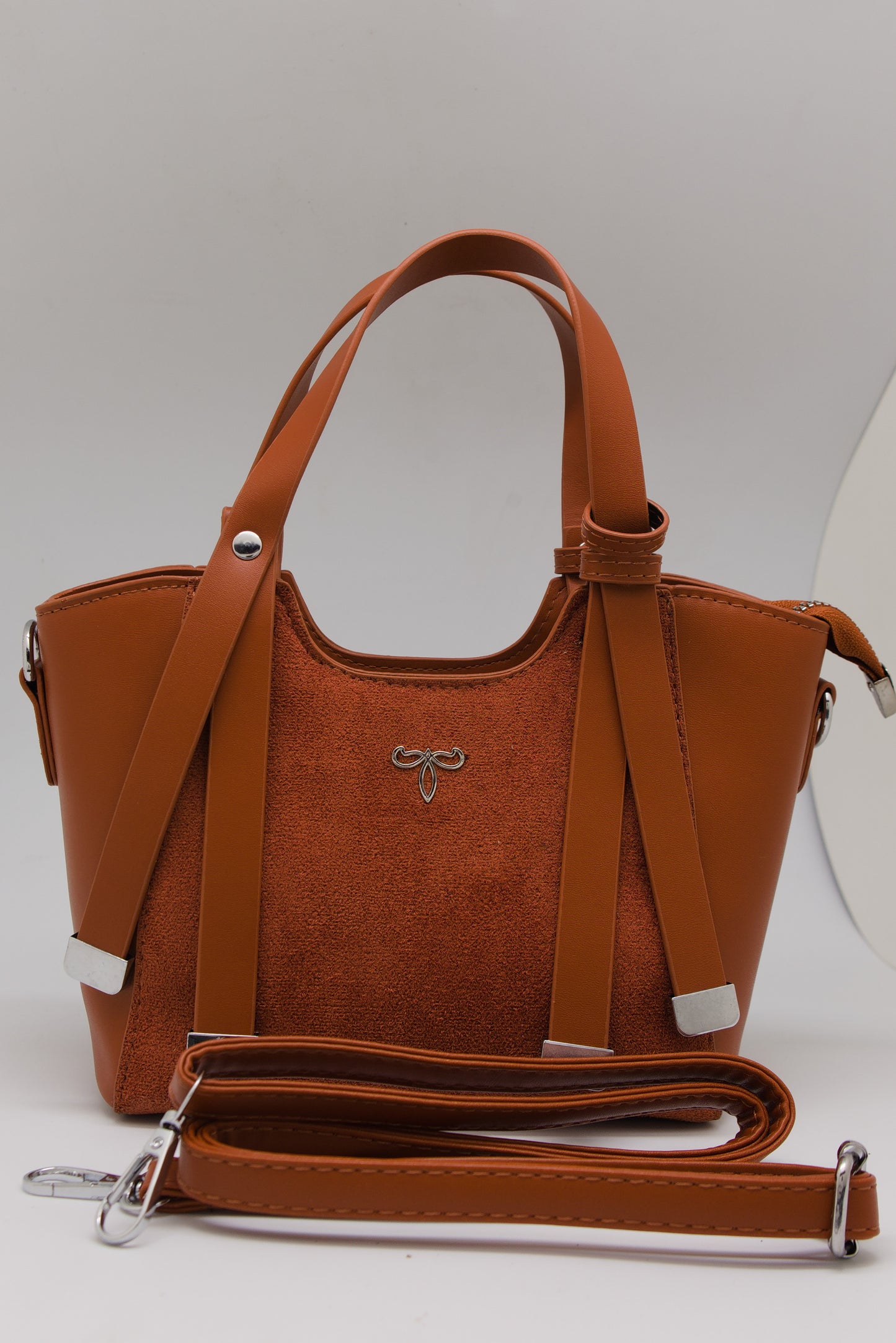 Priscilla Mini Structured Tote in Cognac Saddle