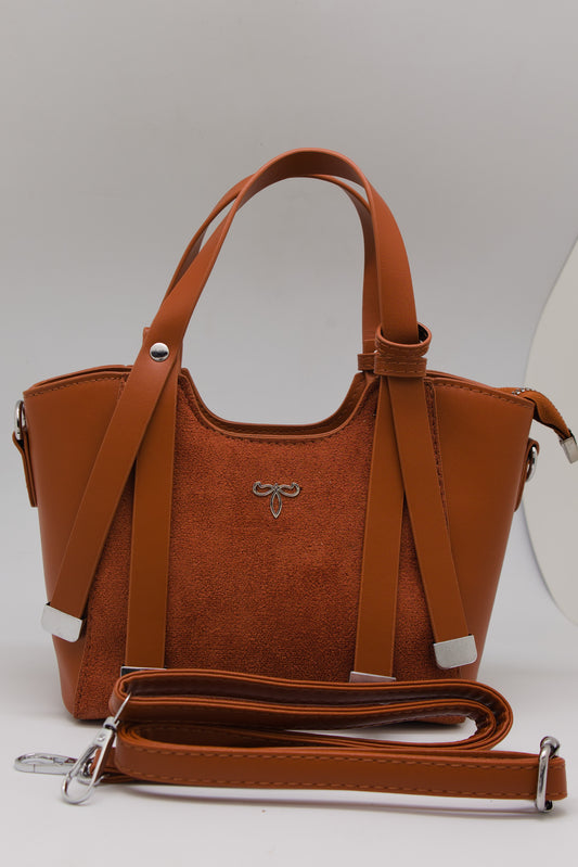Priscilla Mini Structured Tote in Cognac Saddle