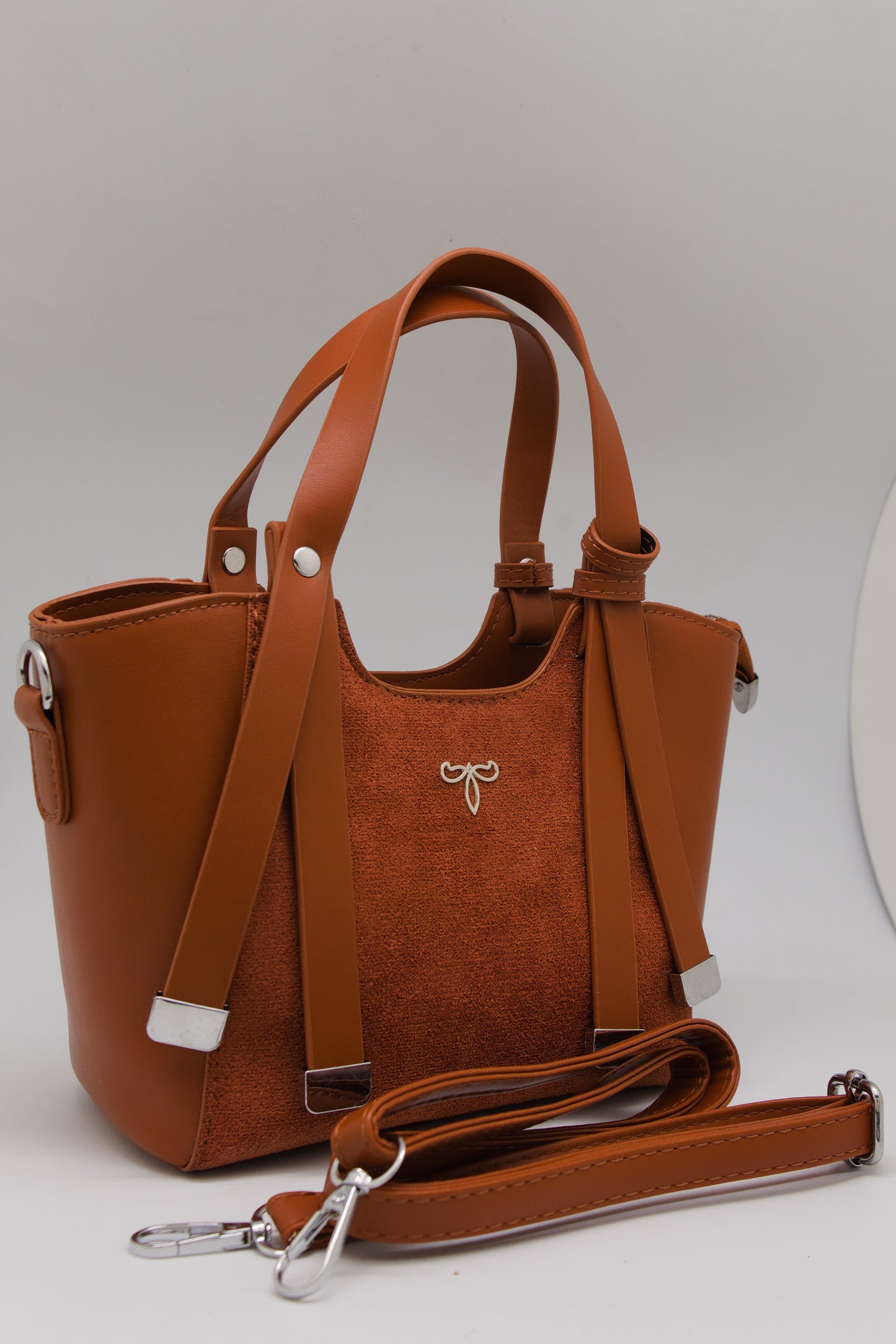 Priscilla Mini Structured Tote in Cognac Saddle