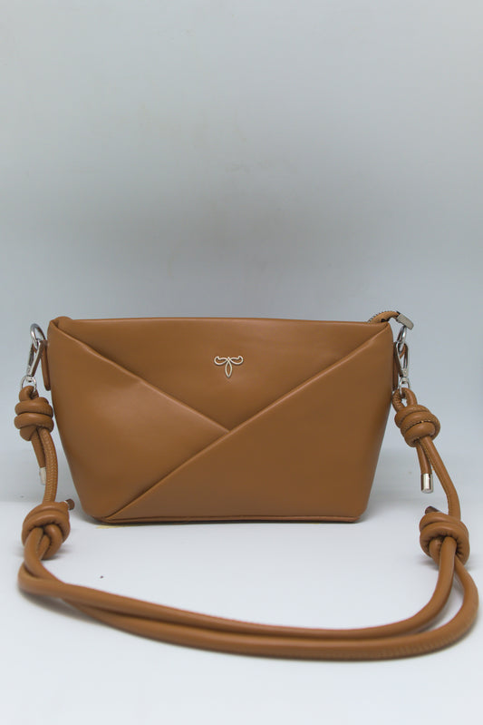 Eve Geometric Bag in Saddle Brown