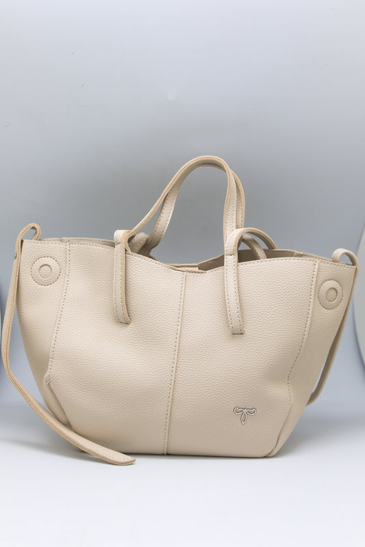 Hannah Soft Tote in Cream White