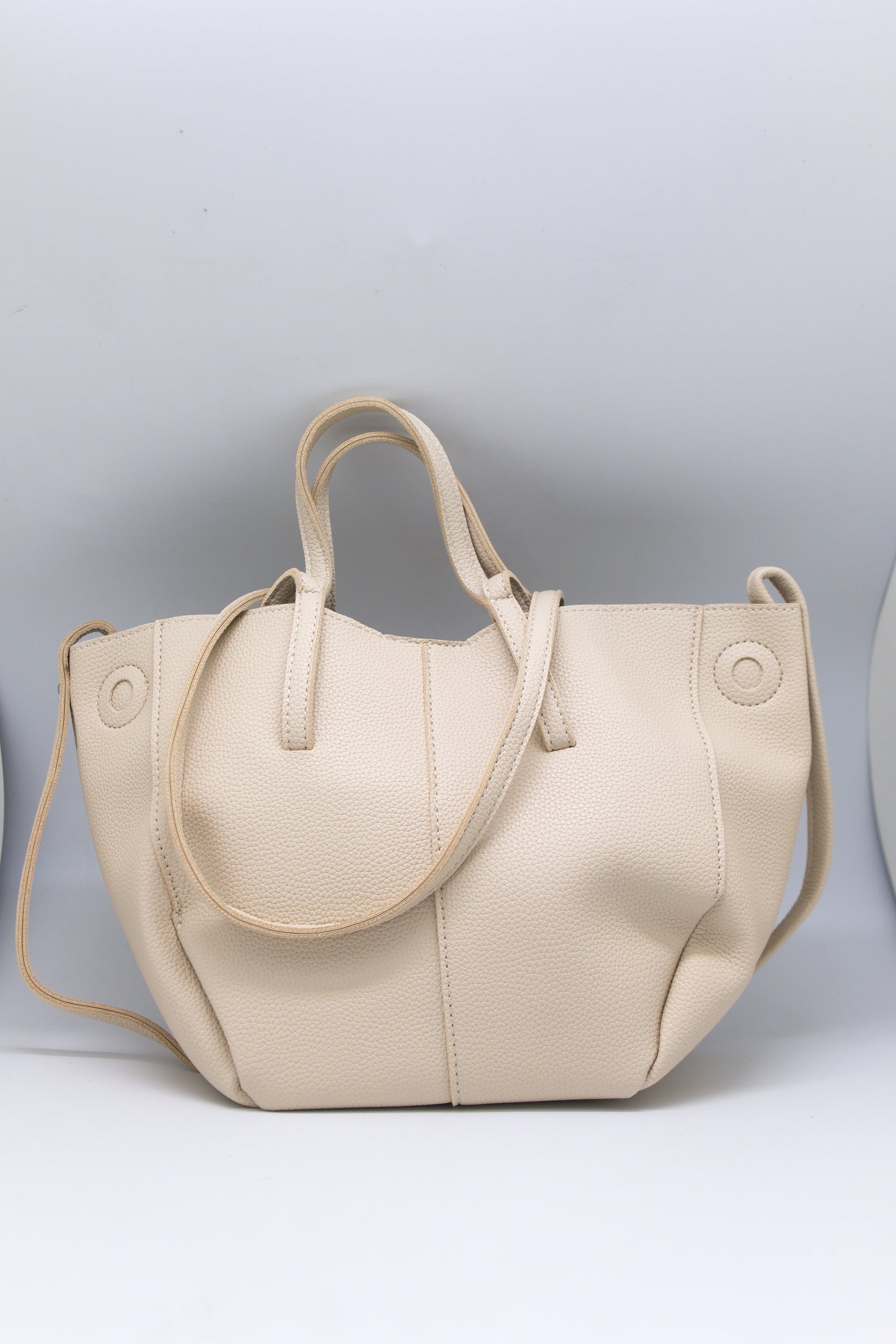 Hannah Soft Tote in Cream White